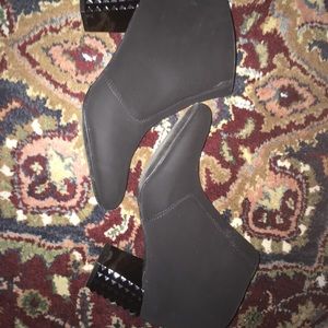 Black studded booties